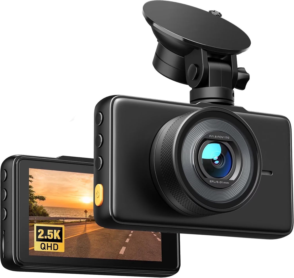 4K Front and 1080P Rear Dual Dash Cam - 3" IPS Screen, 170° Wide Angle, Night Vision, G-Sensor, Loop Recording, Parking Monitor, 128GB Support
