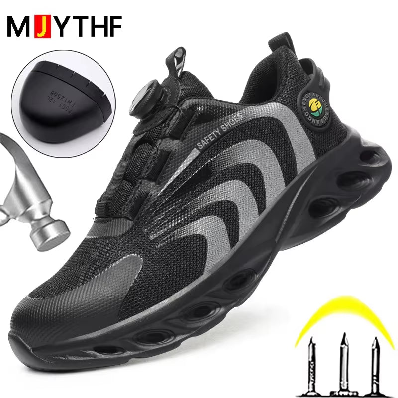 Lightweight Protective Work Sneakers with Steel Toe - Puncture-Proof & Anti-Smash Safety Shoes for Men