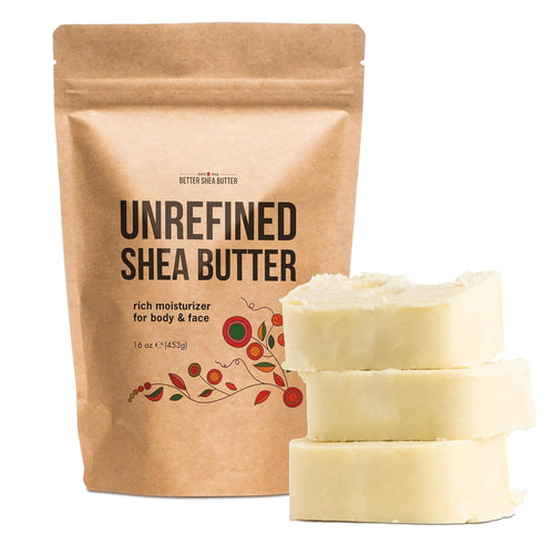 100% Pure Unrefined African Shea Butter – Deep Moisturizer for Skin, Hair & Scalp | Ideal for DIY Body Butter, Lip Balm & Soap Base | Smoky Scent (1 Lb Block)