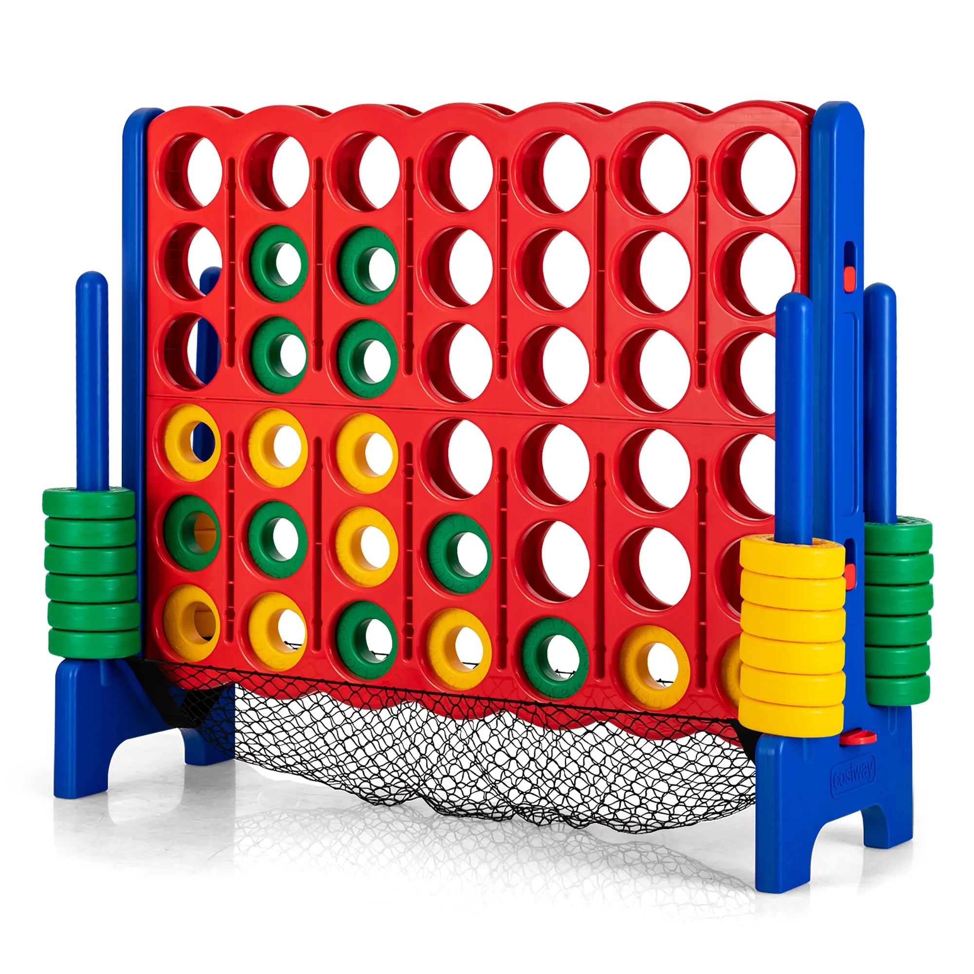 4-To-Score Giant Game Set 4-In-A-Row Connect Game with Storage Net for Kids & Adult