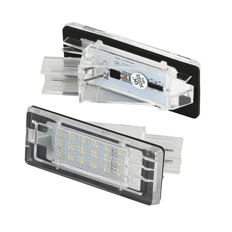 Set of 2 Error-Free LED License Plate Lights for Renault Espace, Laguna, Scenic, Fluence, Dacia Duster, and Logan - Automotive Accessories