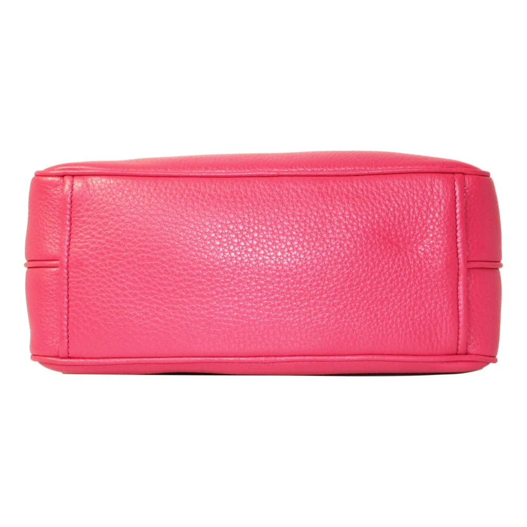 New Prada Peonia Pink Vitello Phenix Leather Double Zip Crossbody 1BH079