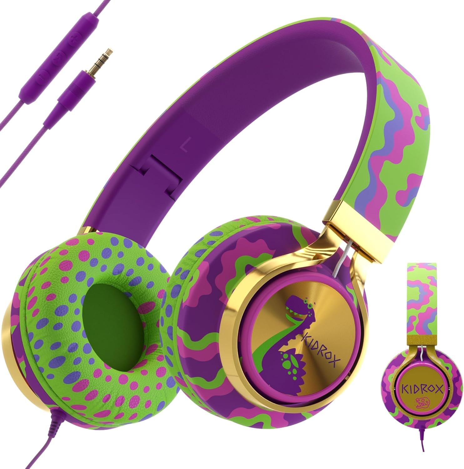 Kidrox Wired Toddler Headphones for 1-7 Years Old — 85Db Volume Limited Baby Headphones for Plane and Car Travel — Children Headset for Airplane, Ipad and Tablet, Kids Headphone with Cord for Children