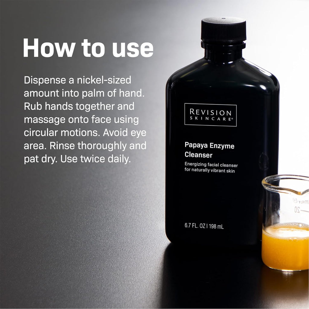 Revision Skincare Papaya Enzyme Cleanser, Energizing Facial Cleanser with Salicylic Acid, Soothing and Exfoliating