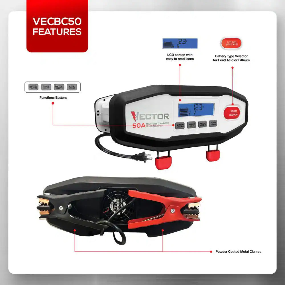 50-Amp Car Battery Charger/ Car Battery Maintainer