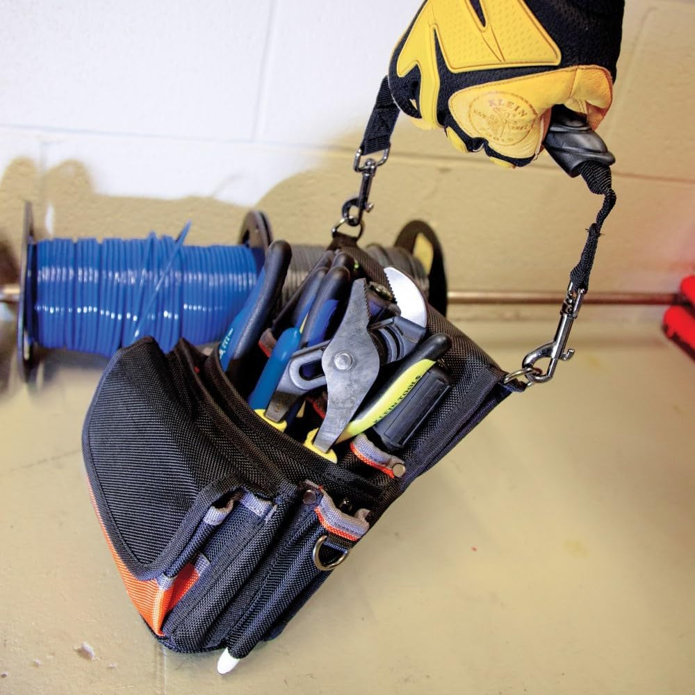 Klein Tools Tradesman Pro Tool Pouch - Durable 9 Pocket Design with Electrical Tape Holder and Reinforced Bottom