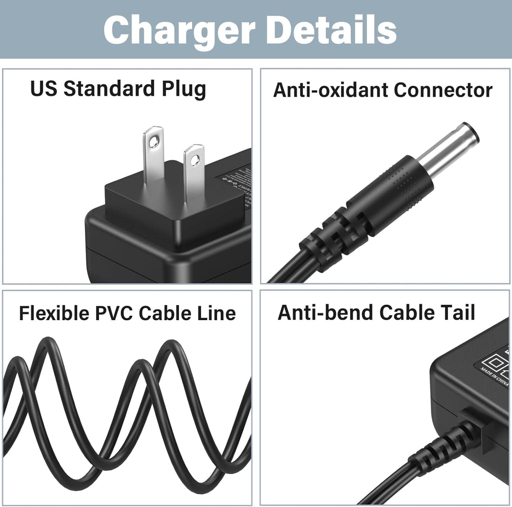 12V Jump Starter Charger for Everstart Maxx Car Camo Jump Starter, Power Cord AC Adapter for Ever Start Max J7CCE J7CE 800A 800 Peak Amp Car Camo Starter Battery with 120 PSI Compressor 3 USB Ports