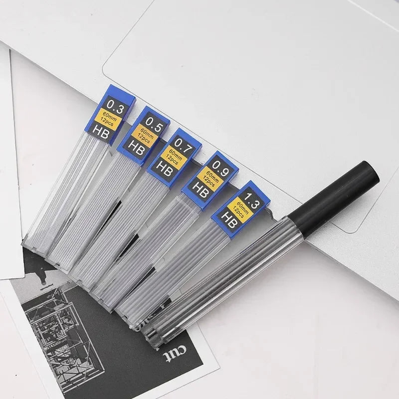6-1Pcs Mechanical Pencil Lead 0.3 0.5 0.7 0.9 1.3 2.0 HB Refill Leads for Mechanical Pencil Drawing Automatic Pencils Stationery
