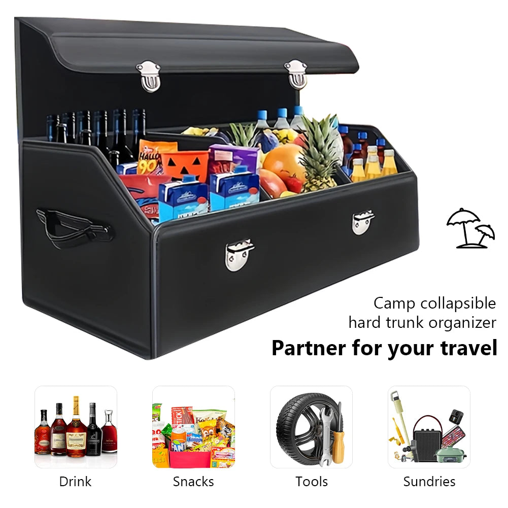 Large Capacity Waterproof Car Trunk Organizer - Folding Auto Multi-Use Storage Box for Ultimate Car Accessories Organization