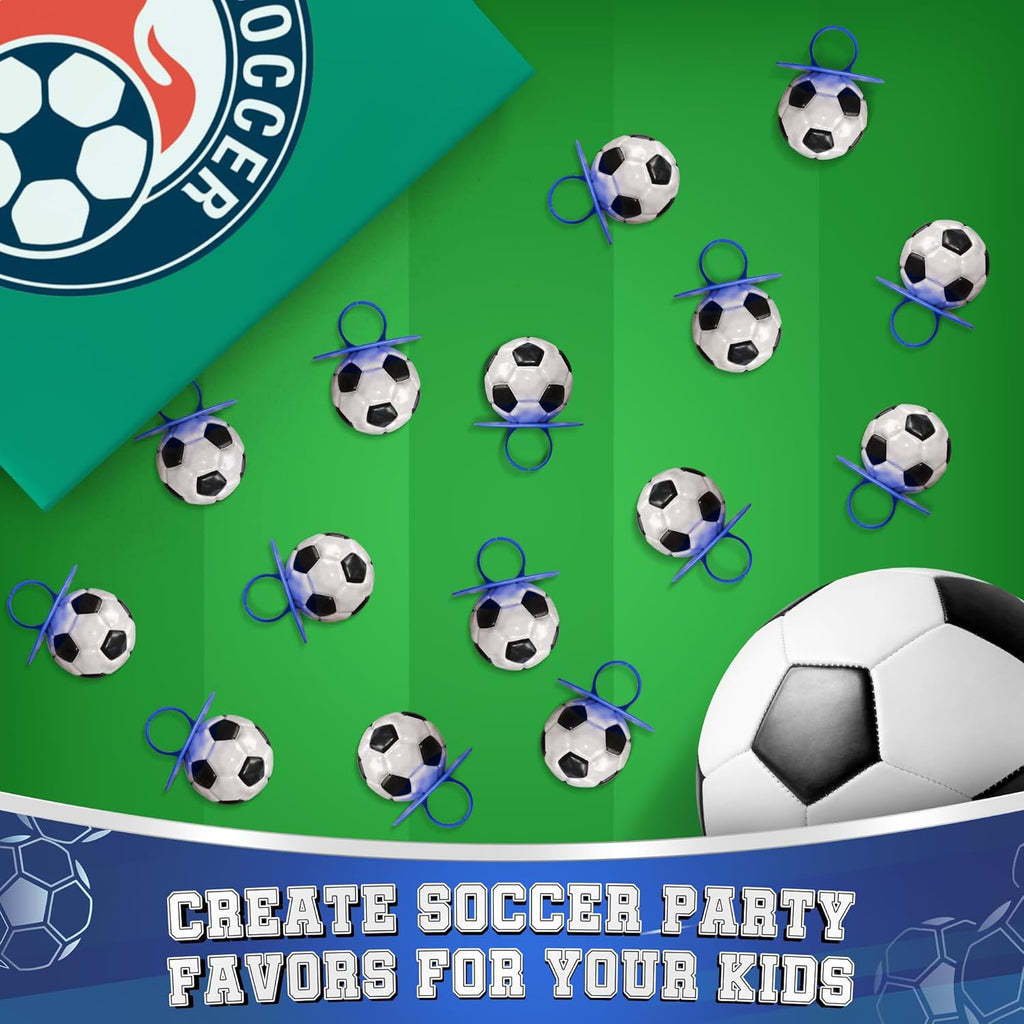 3D Soccer Lollipop Rings - 20 Pack of Soccer Ball-Shaped Candy for Party Decorations
