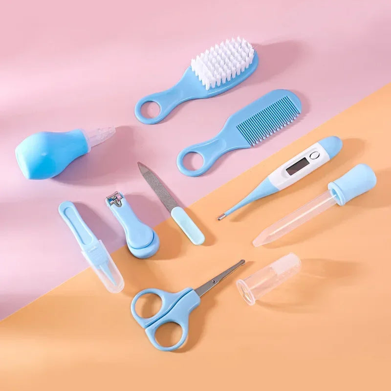Hair Health Care Thermometer Grooming Brush Clipper Teether Toothbrush Kit Baby Essentials 10PCS Baby Nail Trimmer Care Set Kid
