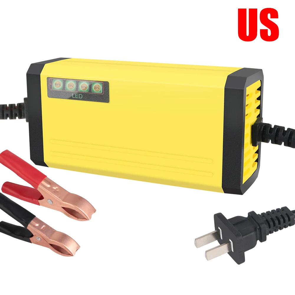 220V Power Puls Repair Charger Car Battery Charger 12V 2A LED Display Moto Truck Battery Charger Wet Dry Lead Acid Battery