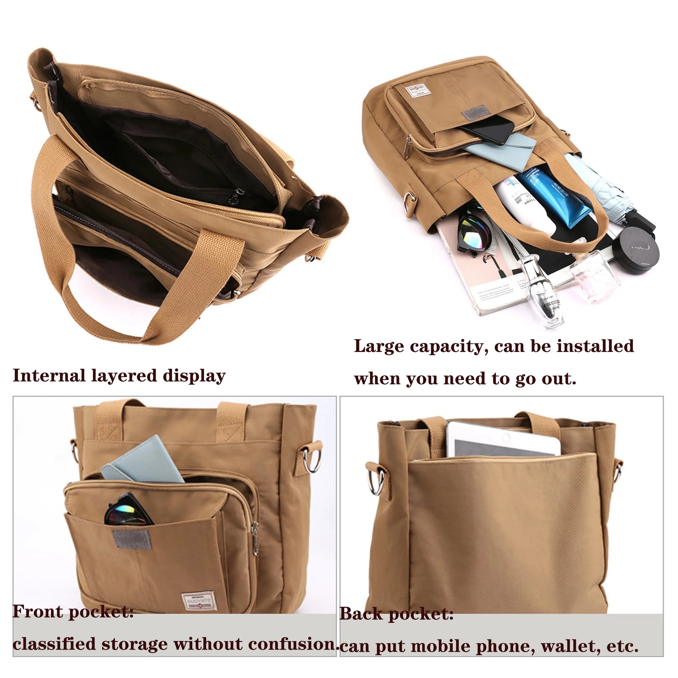 Ablanczoom Handbags Womens Tote Bags Quality Women Crossbody Shoulder Bags Large Capacity