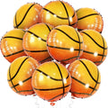 , Big, Orange Foil Basketball Balloons - 18 Inch, Pack of 10 | Basketball Decorations for Homecoming, Basketball Birthday Party Decoration | Space Jam Party Decorations, Sports Balloon Arch Kit