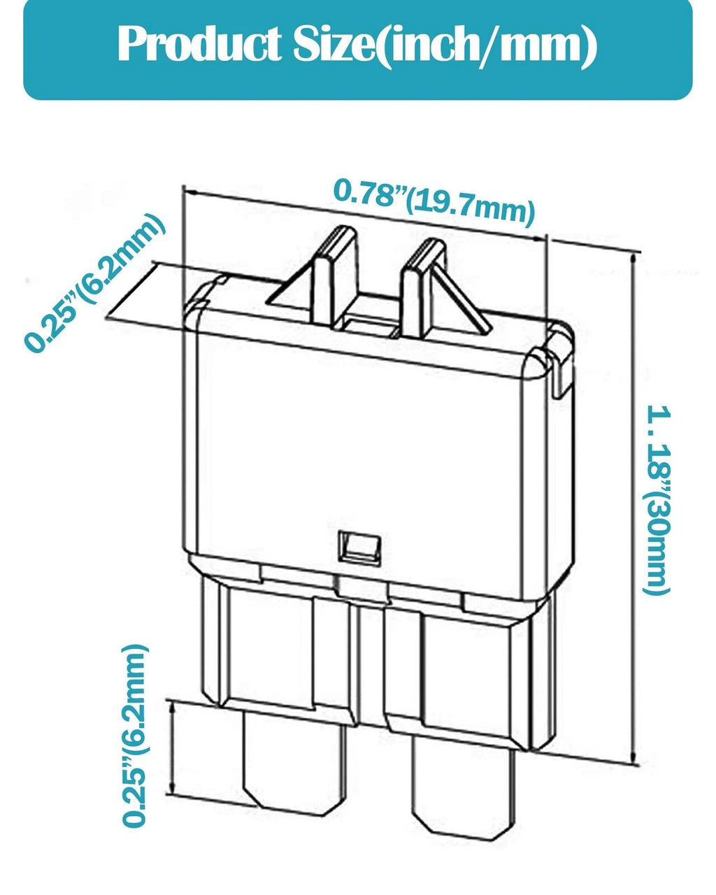 Low Profile ATC ATO Resettable Blade Circuit Breaker Kit (3A to 30A) for Automotive Applications