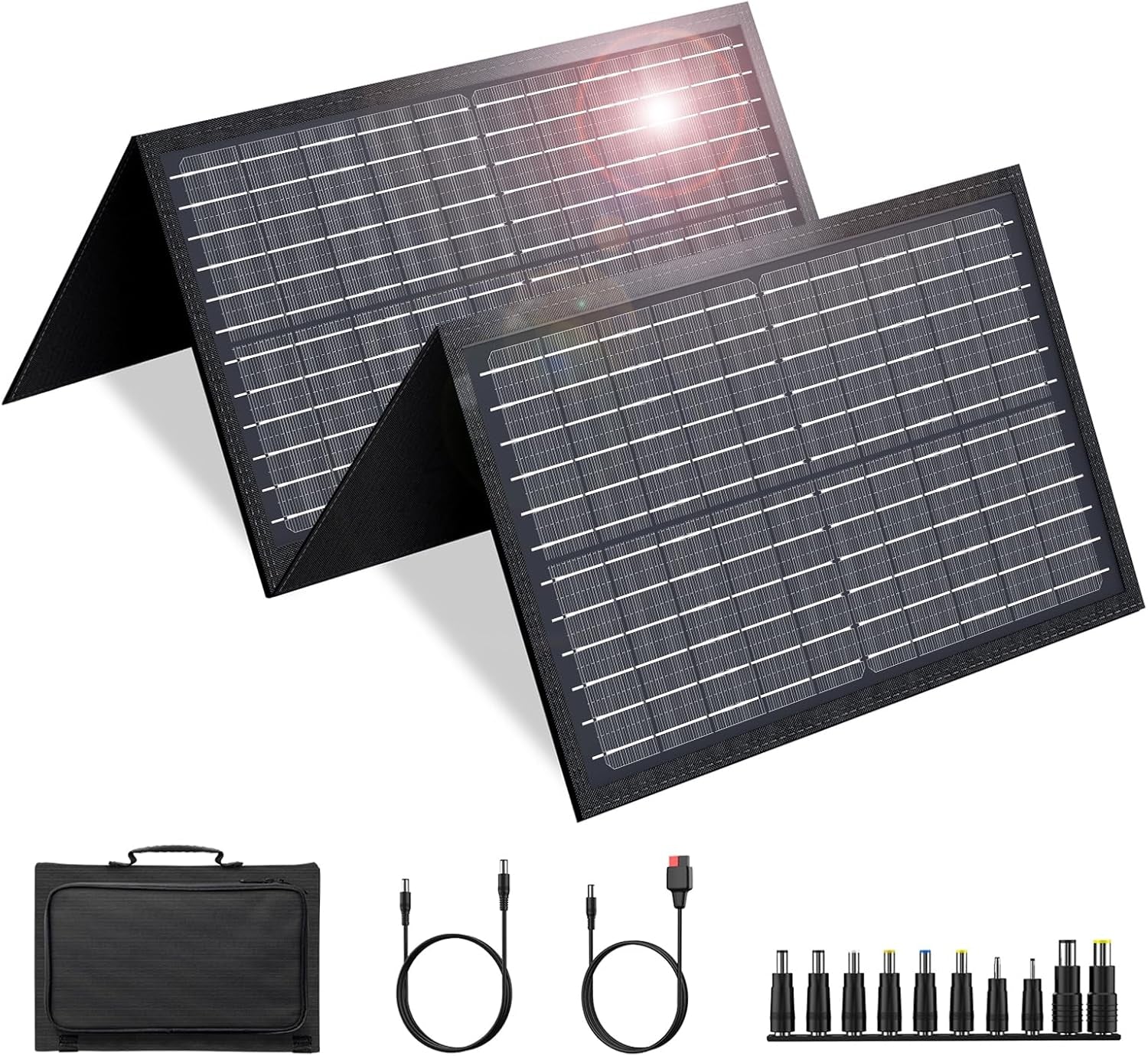 Portable Solar Panel Charger 40W Foldable Solar Panel for Portable Power Station, Iphone, Ipad, Laptop, Camping Solar Panels with USB QC 3.0/USB C/18V DC, Solar Panels for Camping Outdoor Van RV Trip