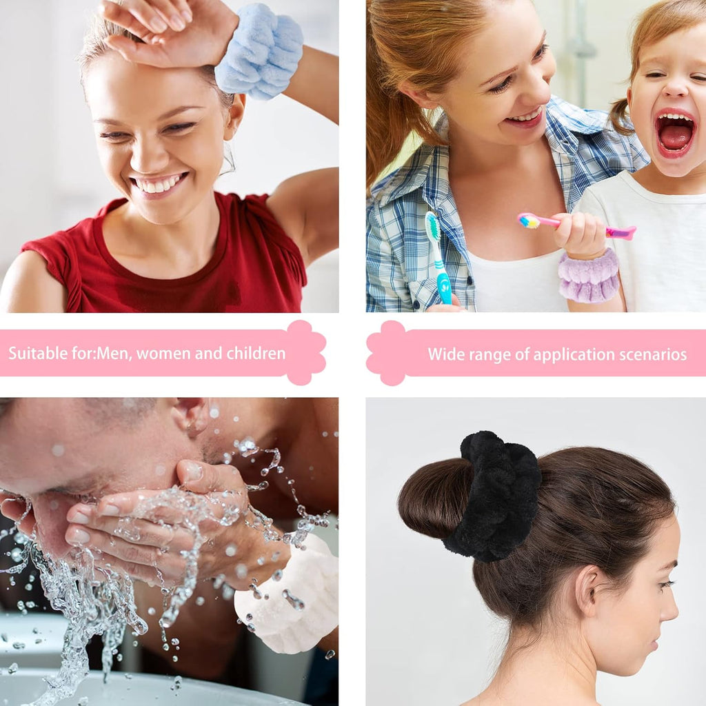 Microfiber Face Washing Wristbands - 2 Pack Stretchy Absorbent Arm Towels for Women & Kids, Perfect for Spa & Daily Skincare Routine