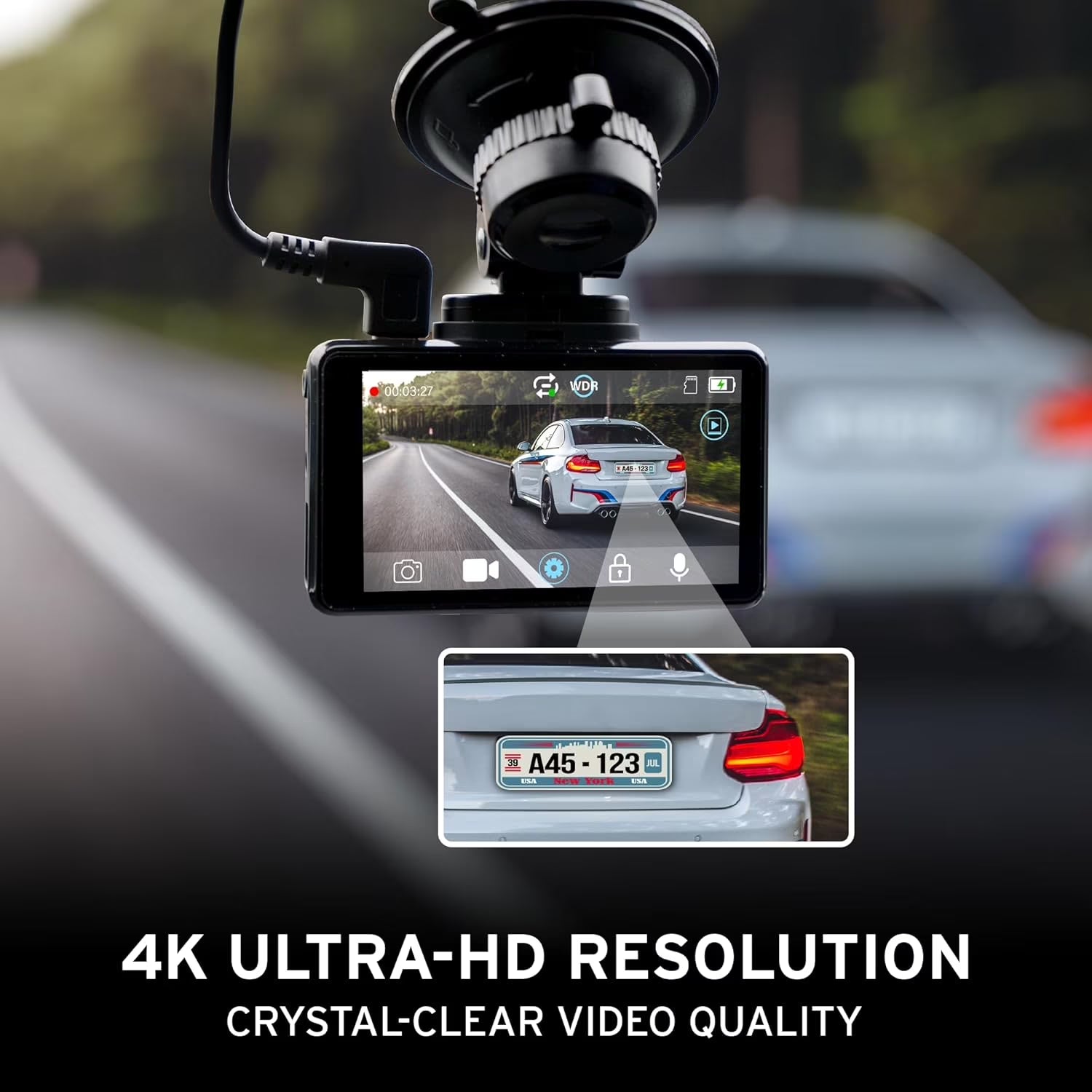 Car and Driver 1080P Full HD Dual View Dash Cam | Front, Rear-View Camera Combo with Sony IMX Sensor, High Dynamic, Range, ADAS Alerts, Night Vision | Blindspot Car Camera with 150 Degree Angle Lens