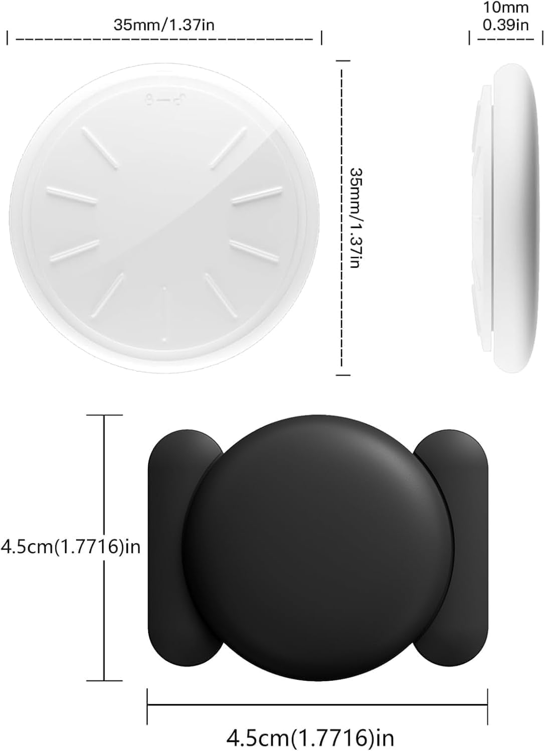 Mini GPS Tracker for Vehicles,Real Time Car GPS Tracker Work with Apple Find My(Ios Only),No Monthly Fee Mini Hidden Car Tracker with Magnetic Case (Black,2Pcs)