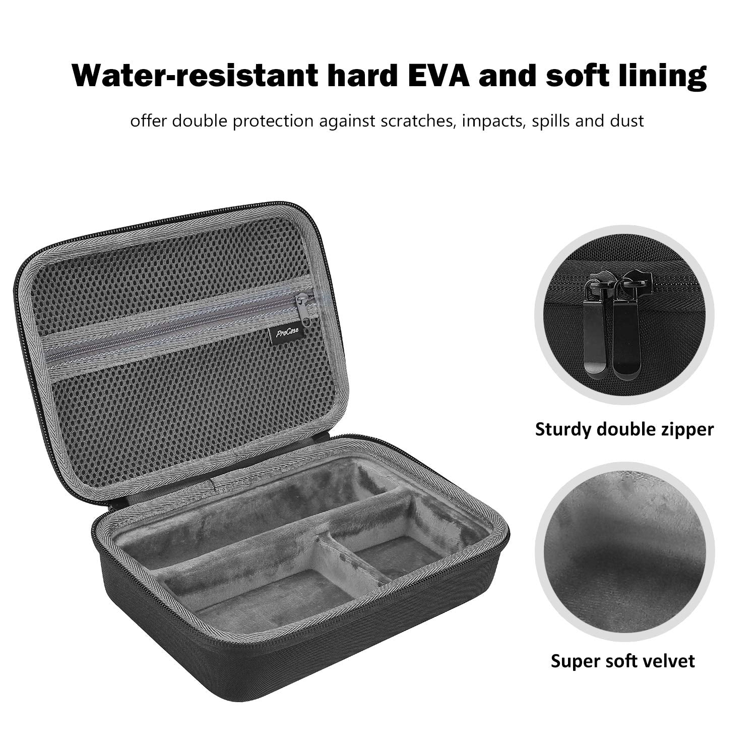 Procase Hard Travel Case for Norelco Multigroom Series 3000 5000 7000 MG3750 MG5750/49 MG7750/49 Men'S Electric Trimmer Shaver and Attachments -Black