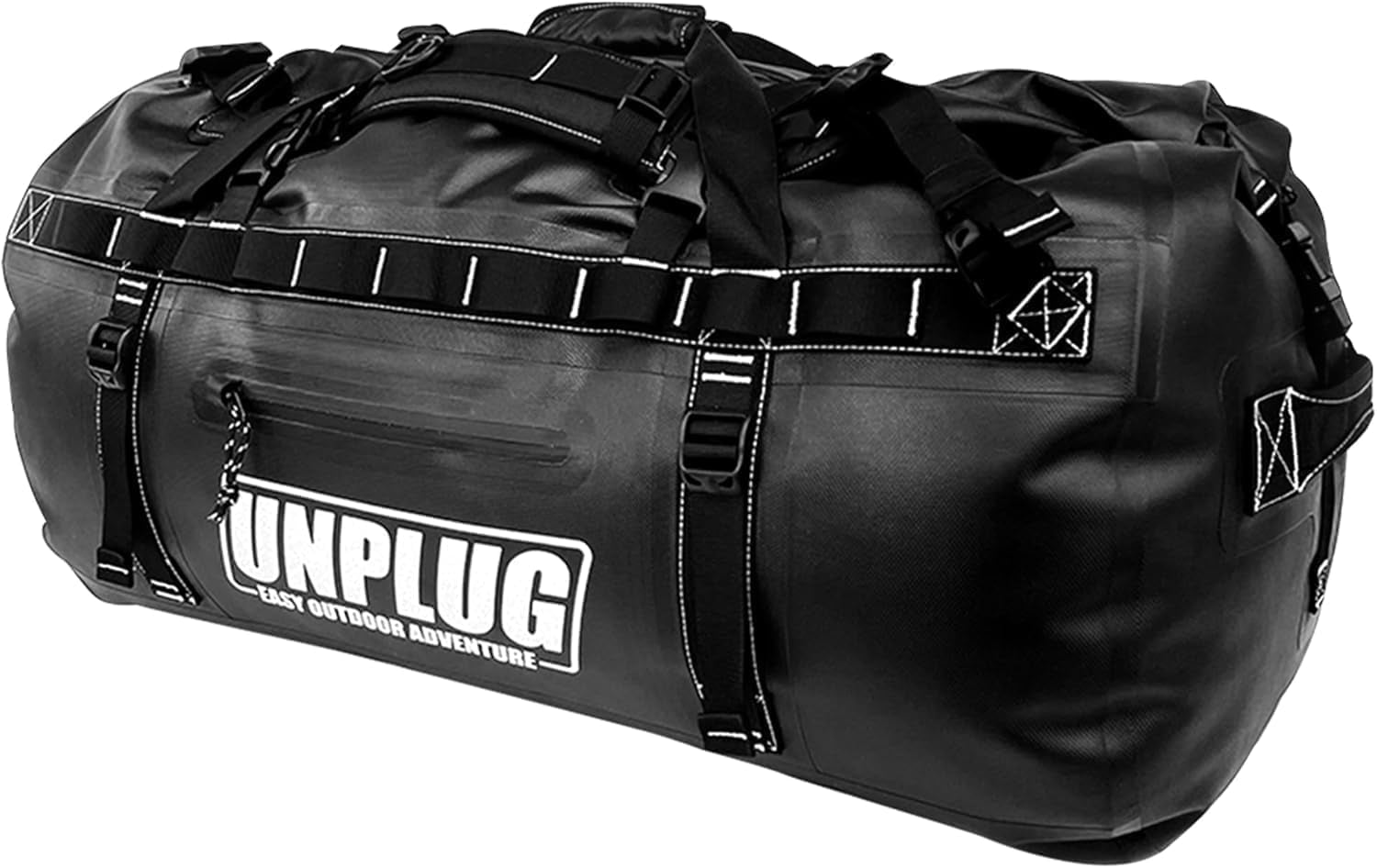 UNPLUG Ultimate Adventure | 1680D Heavy Duty Waterproof Bag | Large Travel Bag Which Can Be Used for Camping, Motorcycling, Boating, or Hunting|155L Adventure Orange