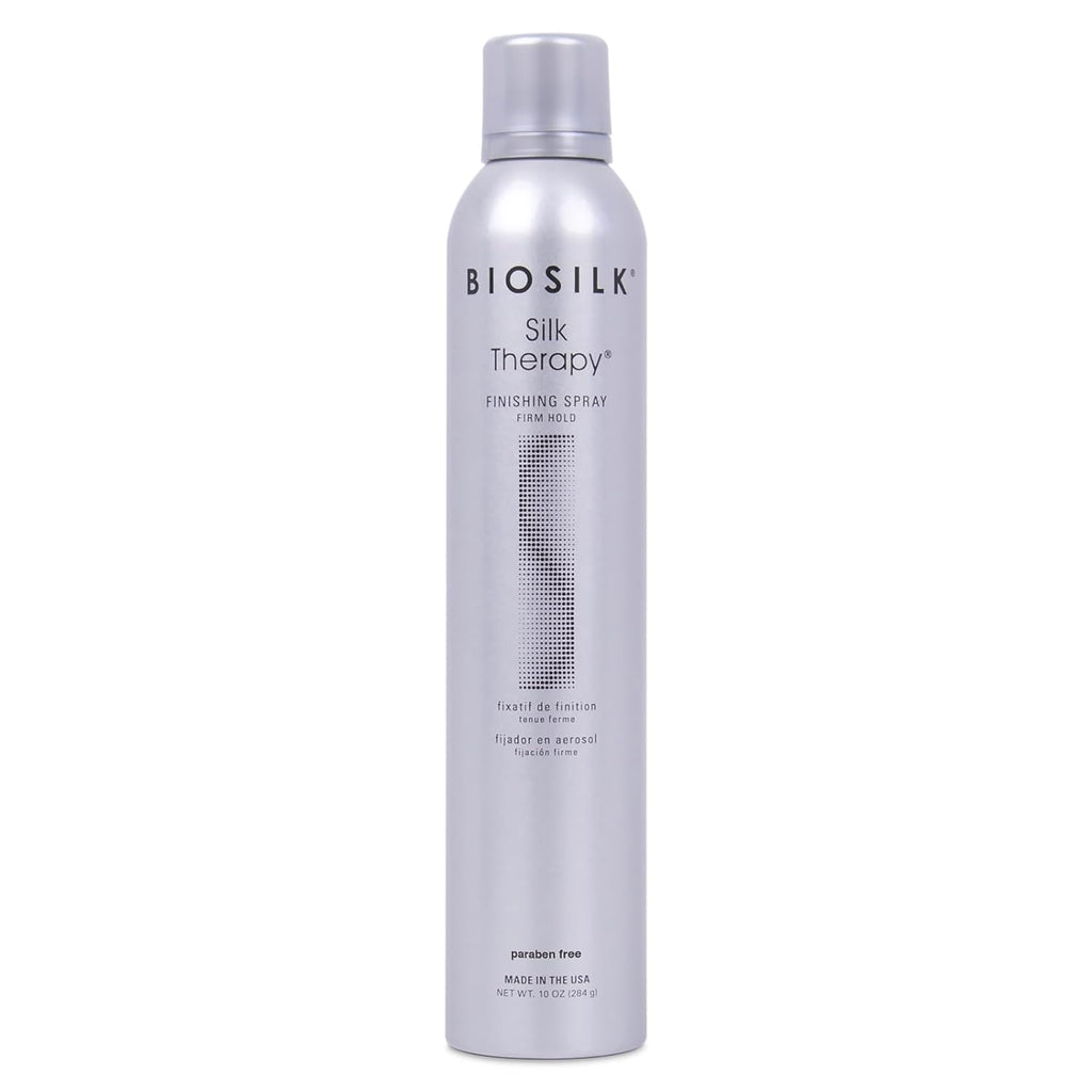 Biosilk Silk Therapy Firm Hold Hairspray - Long-Lasting Style, Brilliant Shine, Touchable Finish, Sulfate-Free, Paraben-Free, Cruelty-Free, 10 Oz