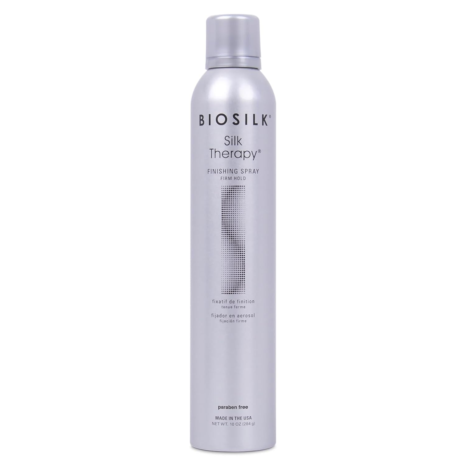 Biosilk Silk Therapy Firm Hold Hairspray - Long-Lasting Style, Brilliant Shine, Touchable Finish, Sulfate-Free, Paraben-Free, Cruelty-Free, 10 Oz