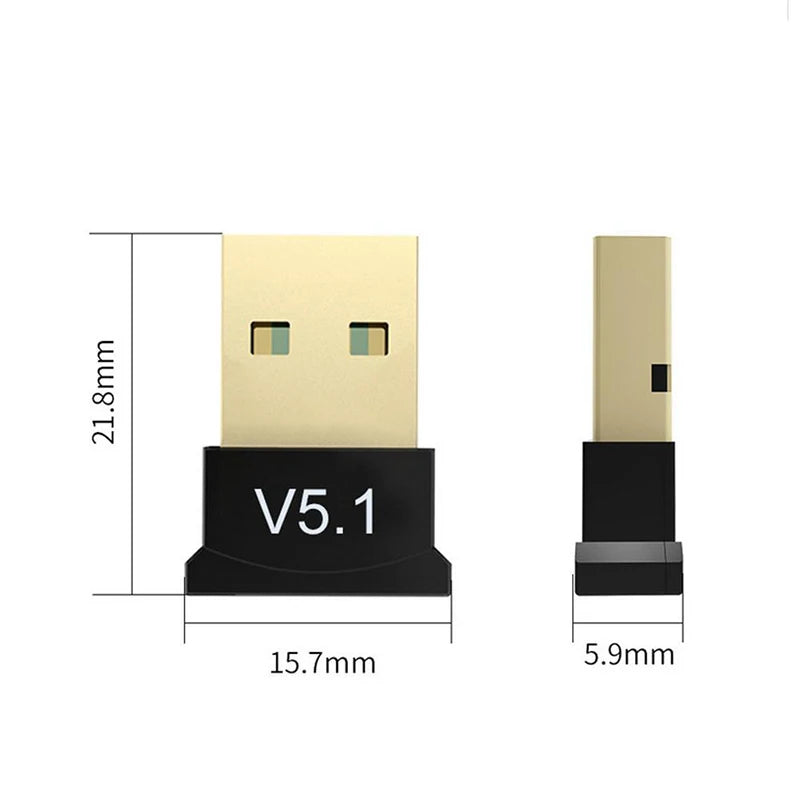 MINI USB Bluetooth 5.1 Dongle Adapter for PC Laptop Mouse Keyboard Tablet Phone Printer Game Speaker Wireless Transmit Receiver