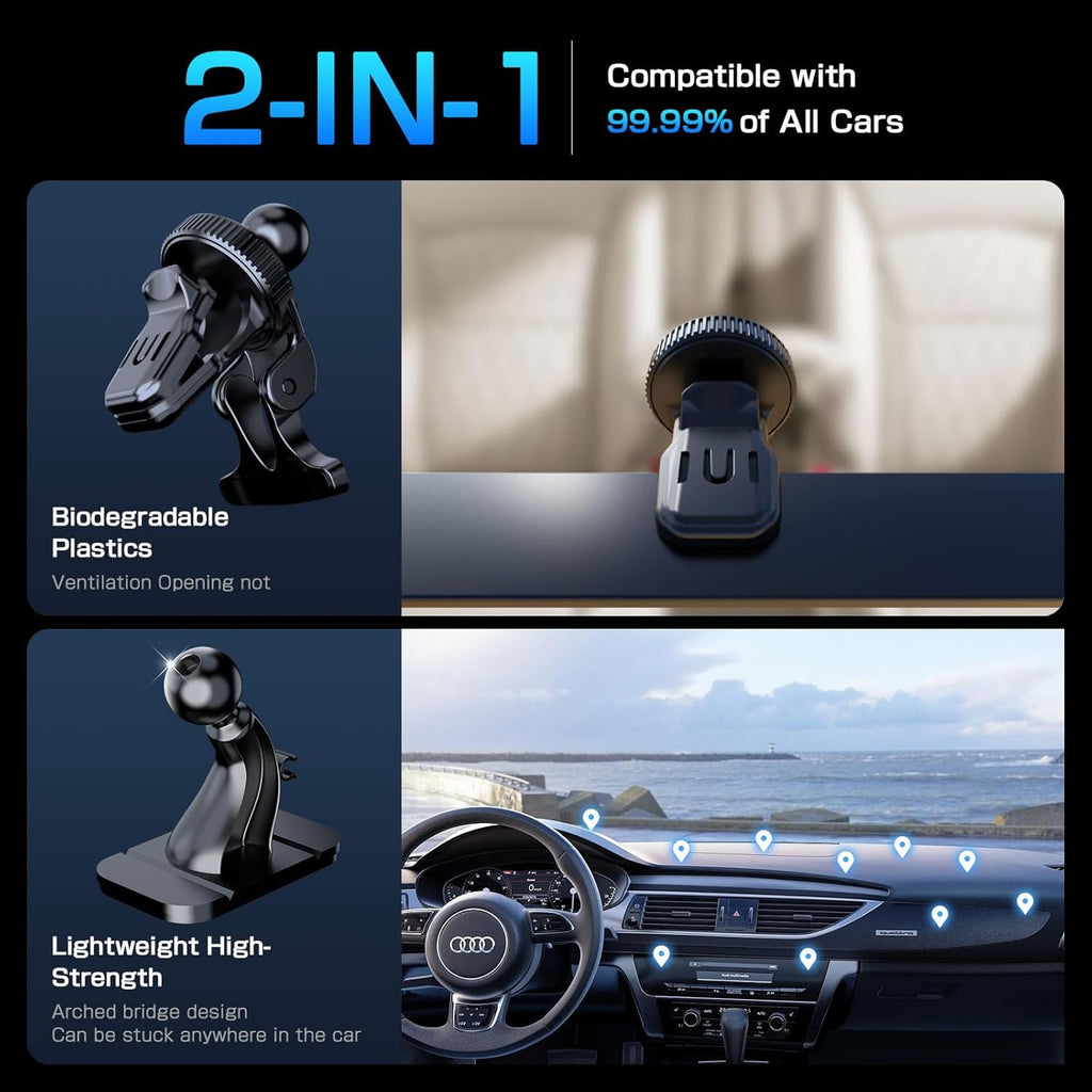 For Magsafe Car Mount Charger, Car Charger Qi2,15W Wireless Car Charger, Rapid Cooling Drop, Compatible with Magsafe Charger Car, Air Vent Dashboard Phone Holder Mount for Iphone 16 15 14 13 12 Series