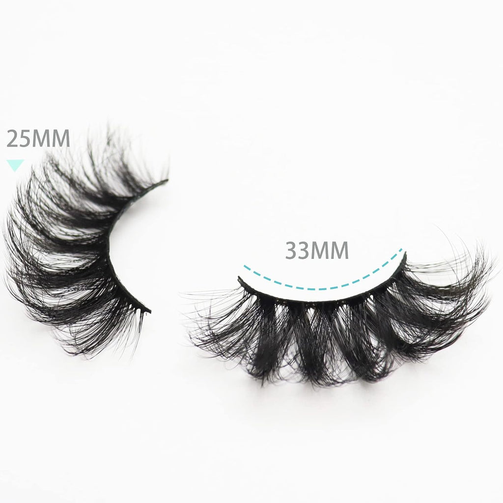 DAODER 25mm Wispy 8D Mink False Eyelashes - Dramatic Volume & Fluff - 7 Pairs of Soft, Reusable Lashes for Stunning Eyes