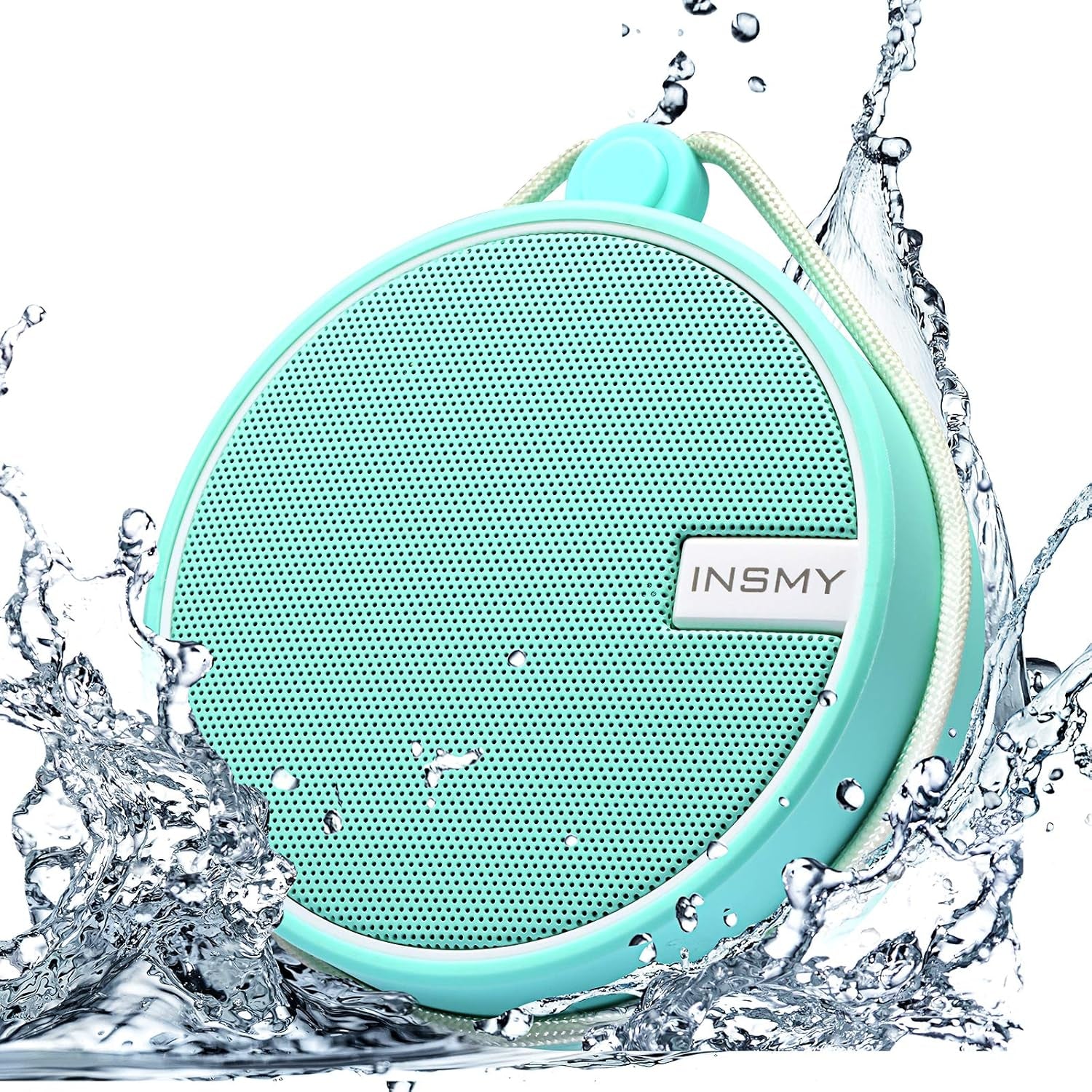 INSMY C12 IPX7 Waterproof Shower Bluetooth Speaker, Portable Small Speaker, Speakers Bluetooth Wireless Loud Clear Sound Support TF Card Suction Cup for Outdoor Kayak Canoe Beach Gift (Cashmere Pink)