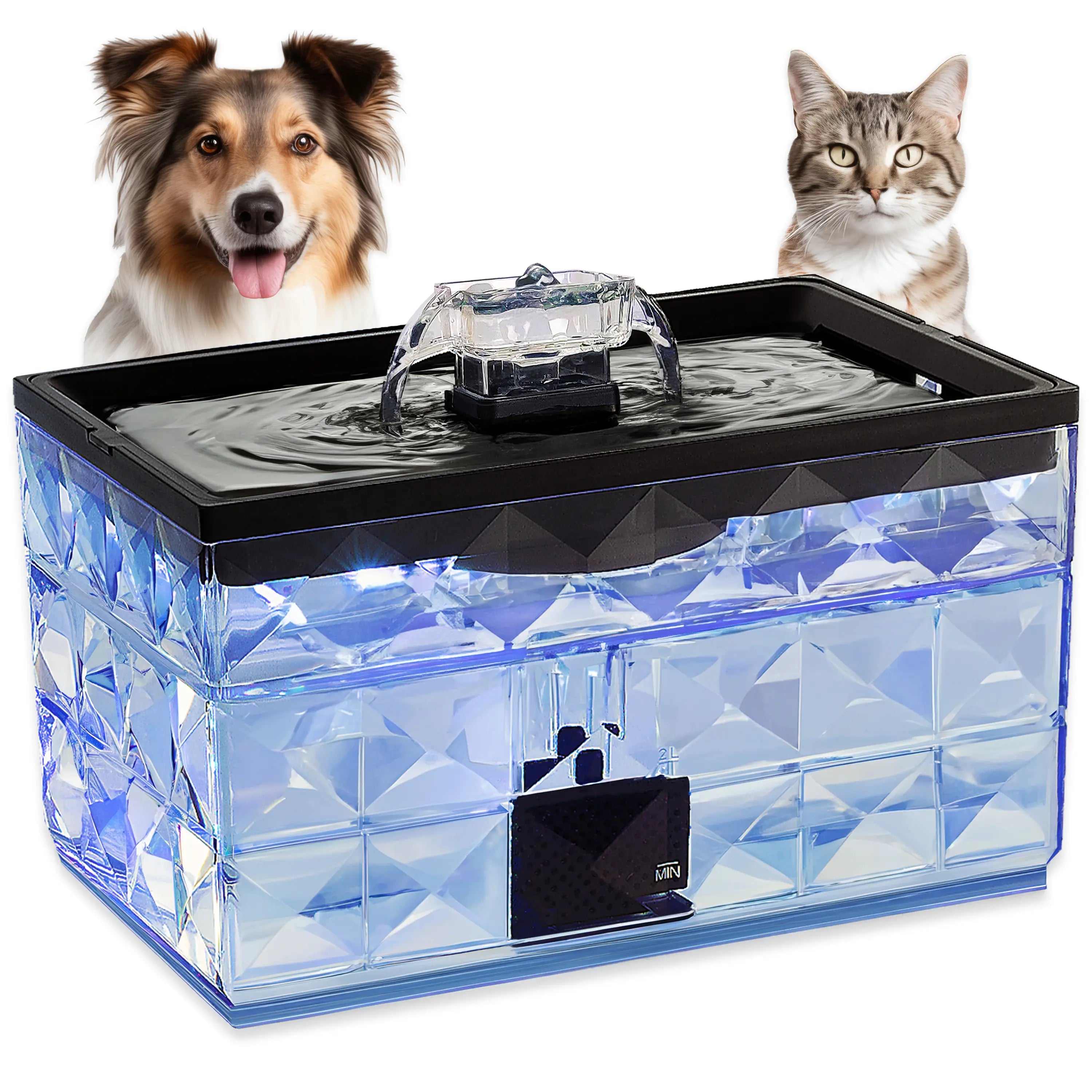 QUALITY ENVY Automatic Pet Water Fountain Dispenser for Dogs and Cats | 1-Gallon / 4 Liter Capacity with Ultra Quiet Pump and Two Filters Included