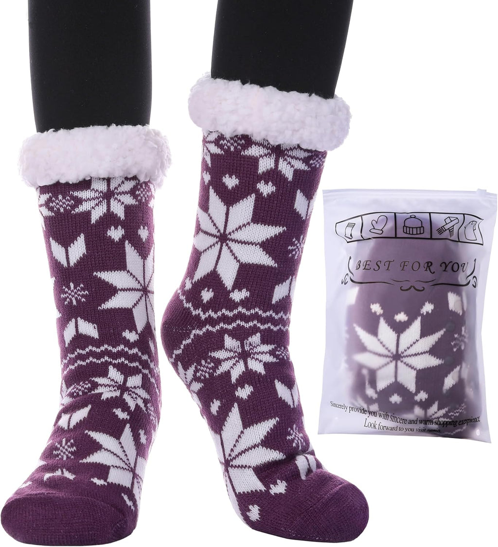 Dosoni Womens Slipper Fuzzy Socks Non Slip Winter Warm Soft Fluffy Cozy Fleece Lining Home Socks