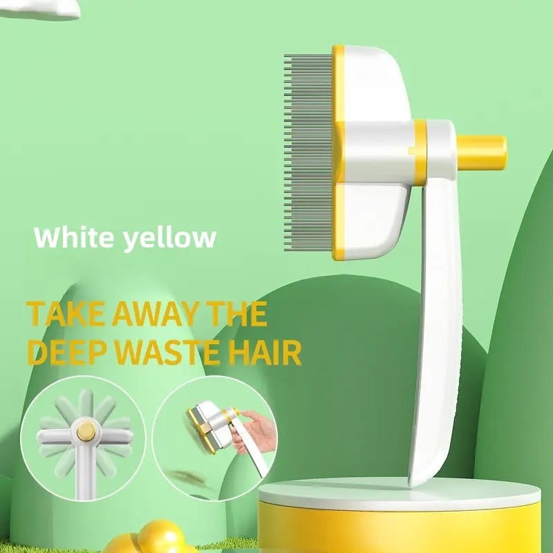 Professional Pet Grooming Comb for Cats and Dogs - Hair Removal and Deshedding Tool with Vacuum Brush Function