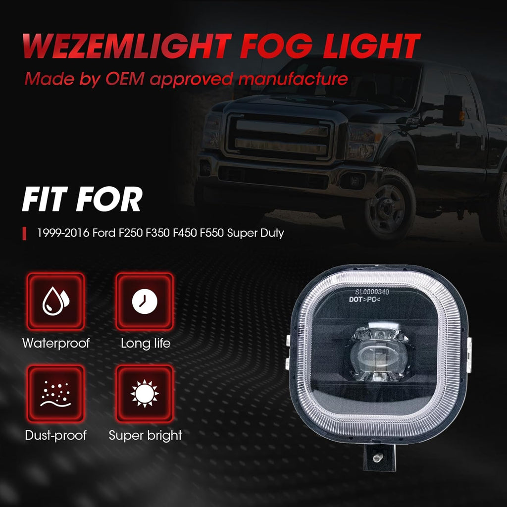 LED Fog Lights for 1999-2016 Ford F250, F350, F450, F550 Super Duty Driving Lamps