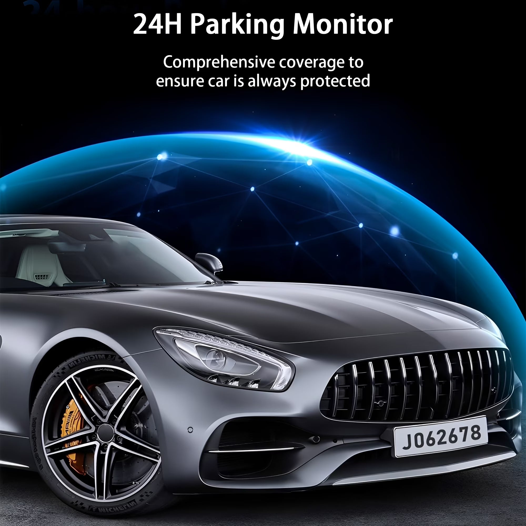 TIKBBRMG Dash Cam Front and Rear,Triple Camera,1080P Full HD Dashcam for Cars Backup Camera,Included 64GB Card,Built-In Wi-Fi GPS,2” IPS Screen, Night Vision, 140°Wide Angle,Wdr, 24H Parking Mode