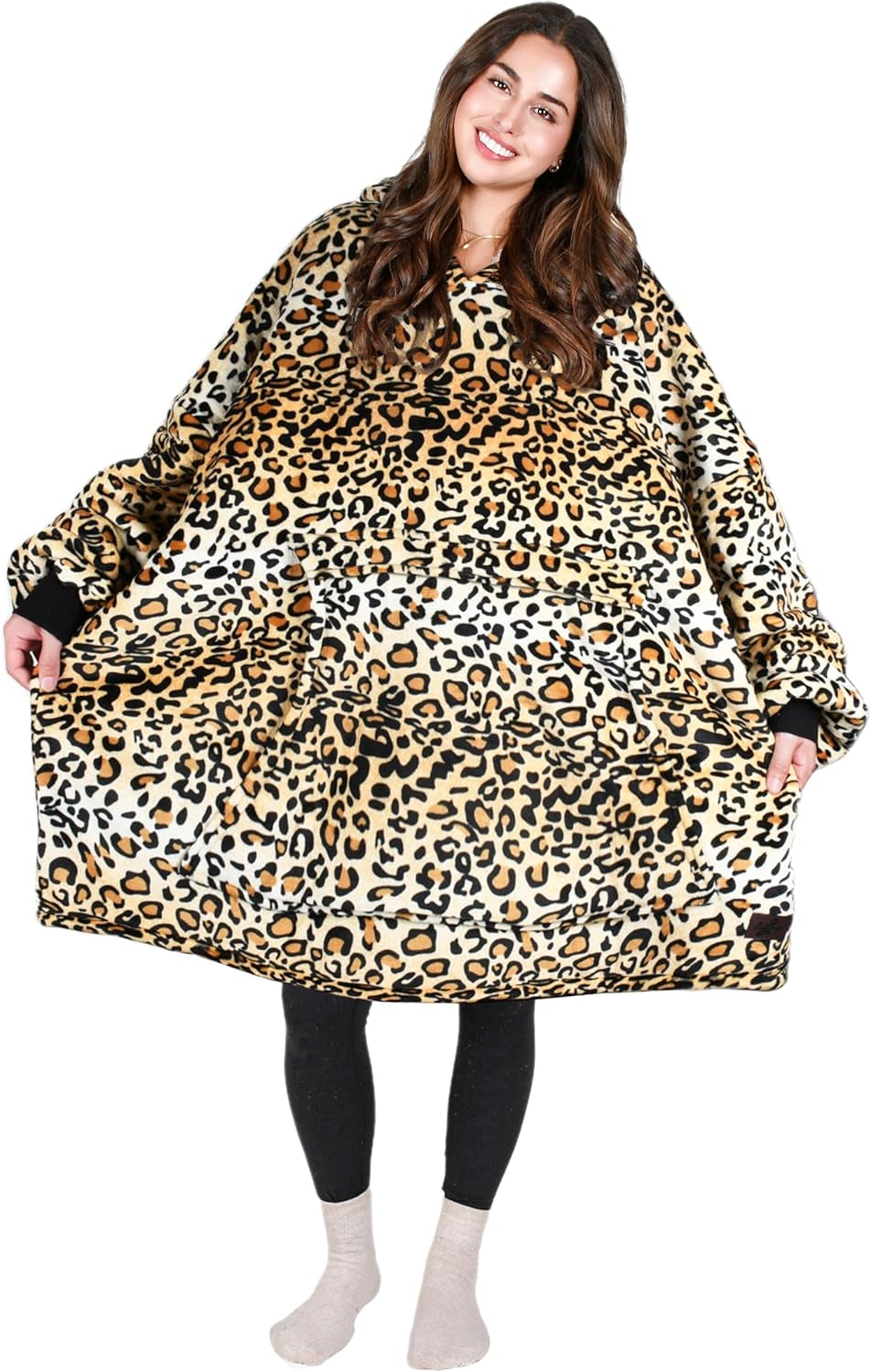 Cozy Up with Tirrinia Extra Long Oversized Sherpa Hoodie Blanket - Perfect Christmas Gift for Men, Women, and Teens in Grey!
